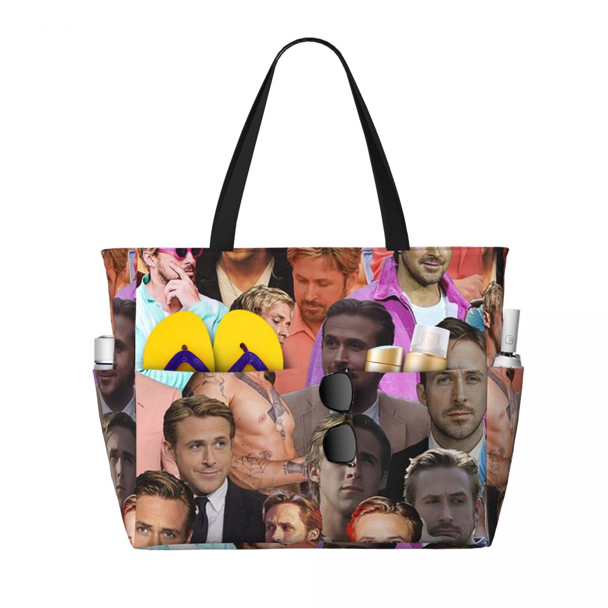 Yoga Fitness Photos - Ryan Gosling Photo Collage Beach Tote